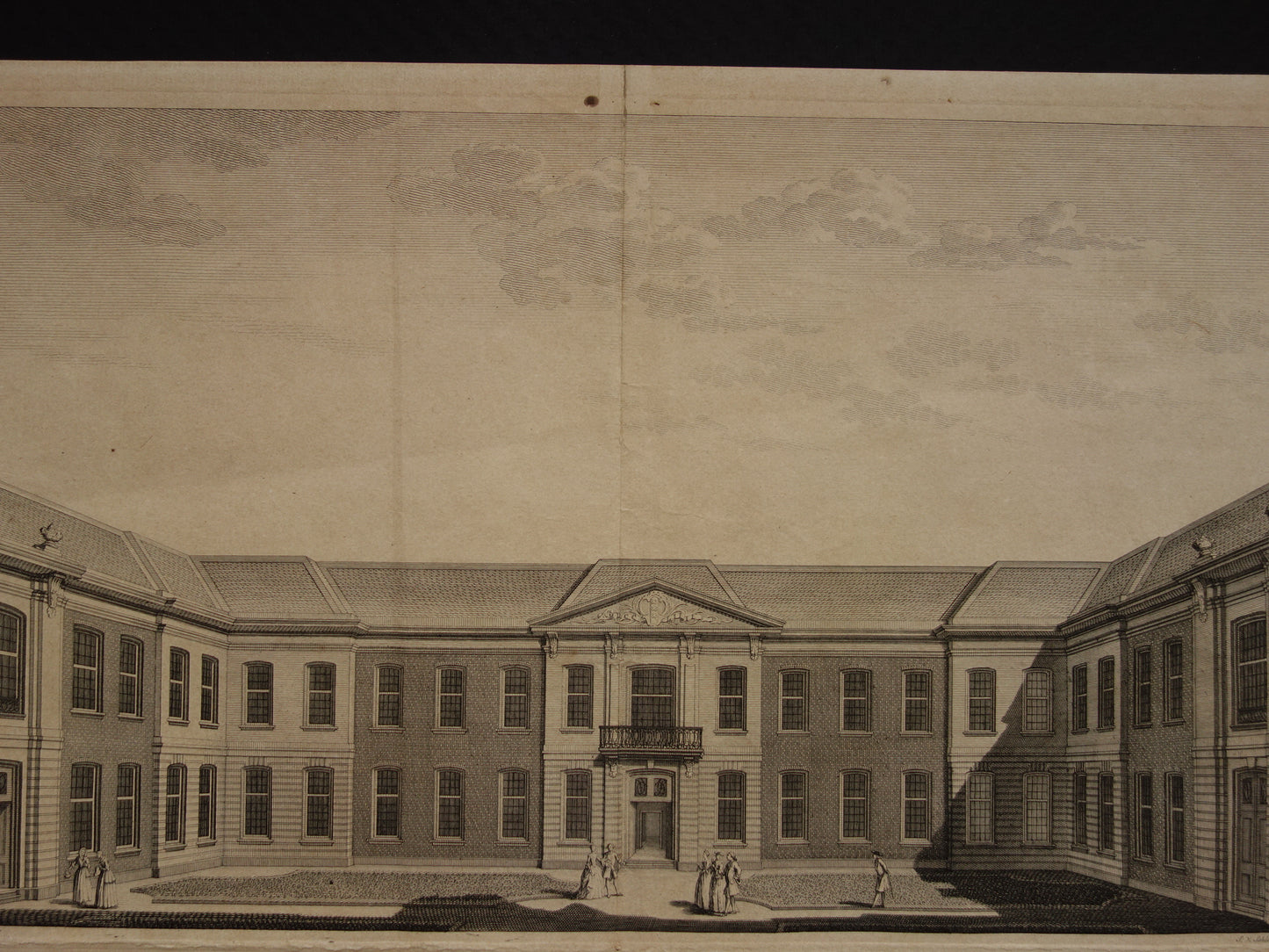 Oudemanhuispoort Amsterdam antieke prent Fouquet gravure Het oude mannen en vrouwen gast-huis Rechtenfaculteit UvA