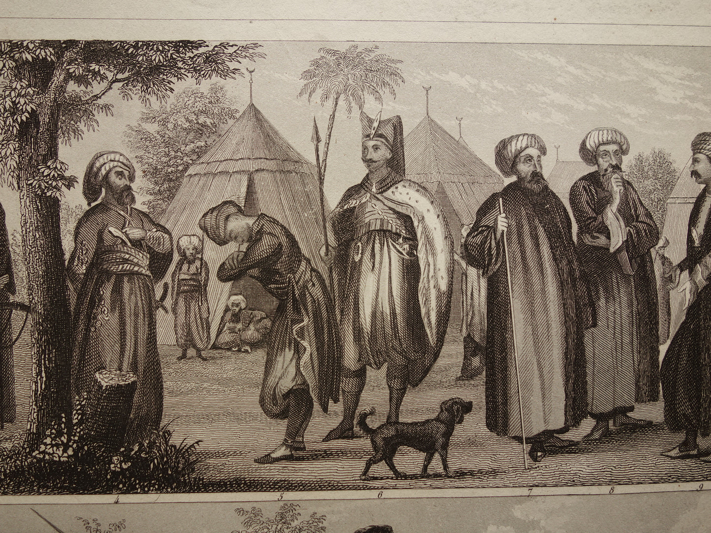 1849 oude prent van Ottomaanse en Perzische leger - originele antieke militaire illustratie - uniformen leger Turkije Perzië print