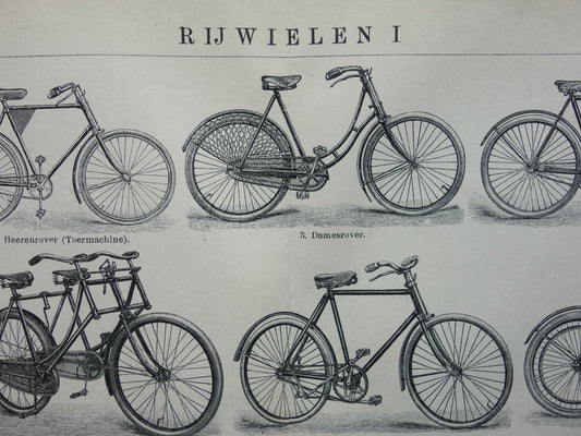 BICYCLES antique illustration from the year 1921 about the bicycle original old print bicycles picture