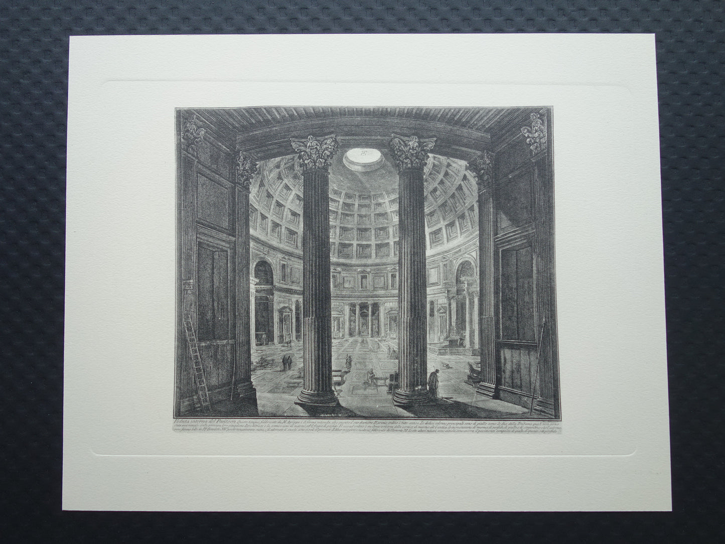 Oude prent van Pantheon Rome uit 1939 vintage facsimile gravure Piranesi uit Vedute di Roma print