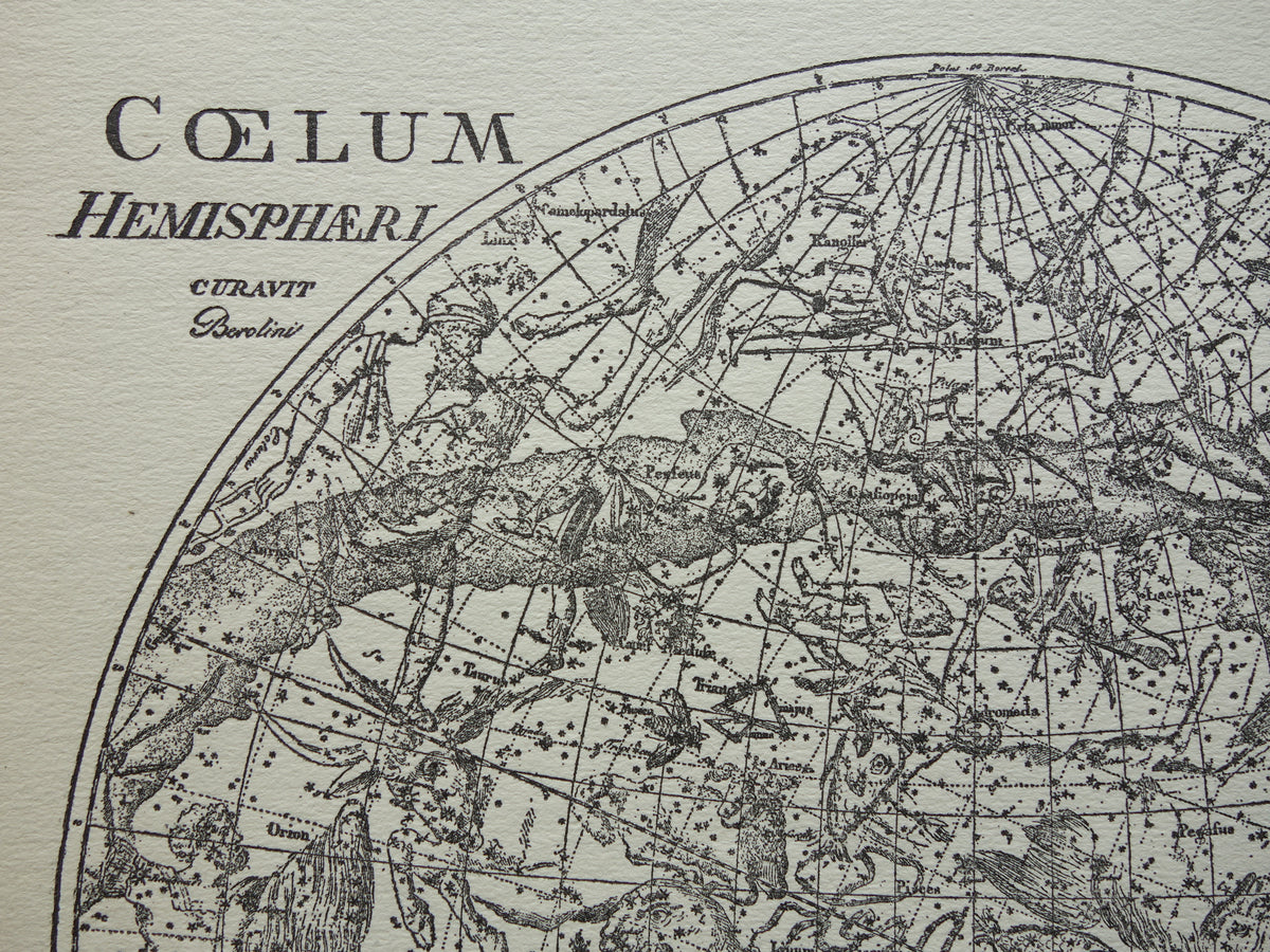 Antieke astronomie prent van de noordelijke en zuidelijke sterrenhemel 1923 originele vintage print sterrenbeelden oude astrologie print