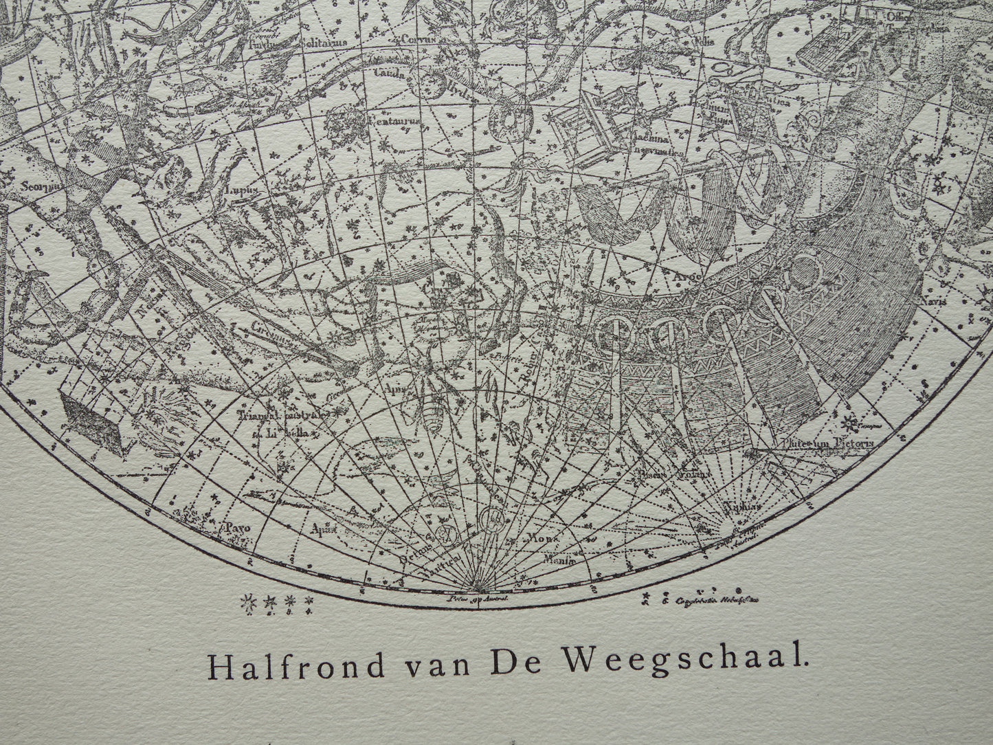 Antieke astronomie prent van de noordelijke en zuidelijke sterrenhemel 1923 originele vintage print sterrenbeelden oude astrologie print