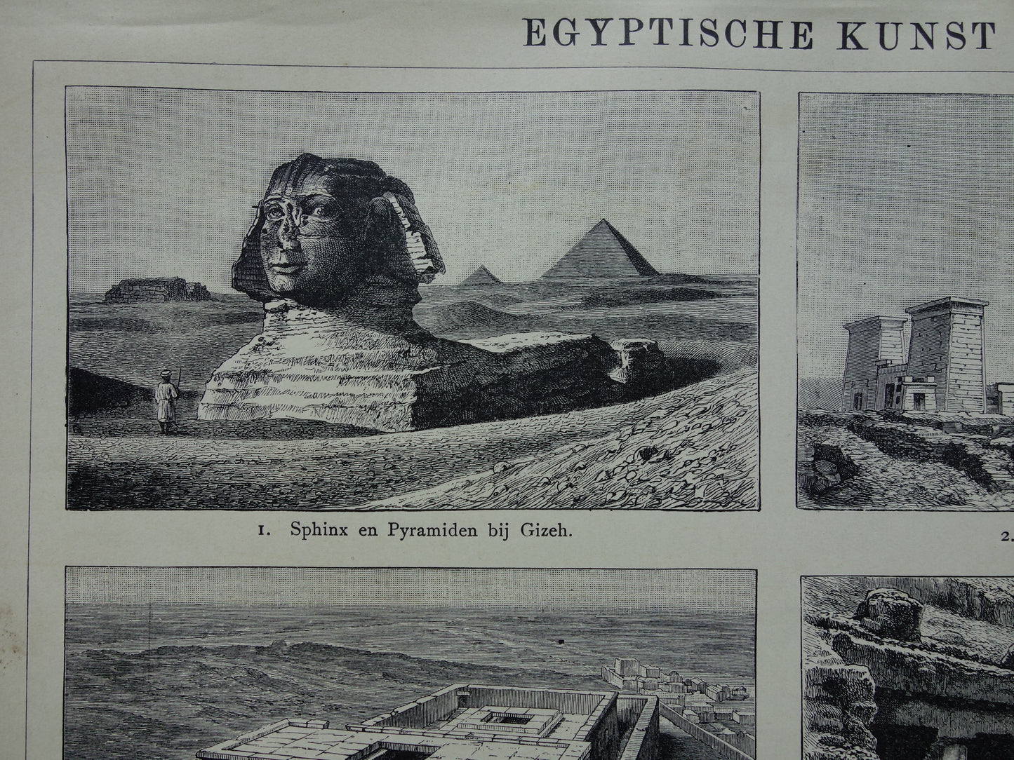 EGYPTISCHE KUNST Oude prenten over kunst uit het oude Egypte 1907 - originele antieke illustratie - set van 2 vintage prints Egyptologie