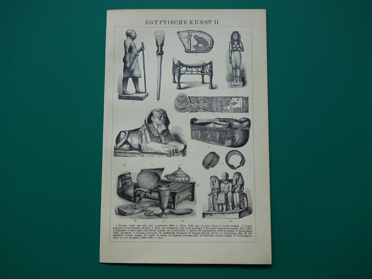 EGYPTISCHE KUNST Oude prenten over kunst uit het oude Egypte 1907 - originele antieke illustratie - set van 2 vintage prints Egyptologie