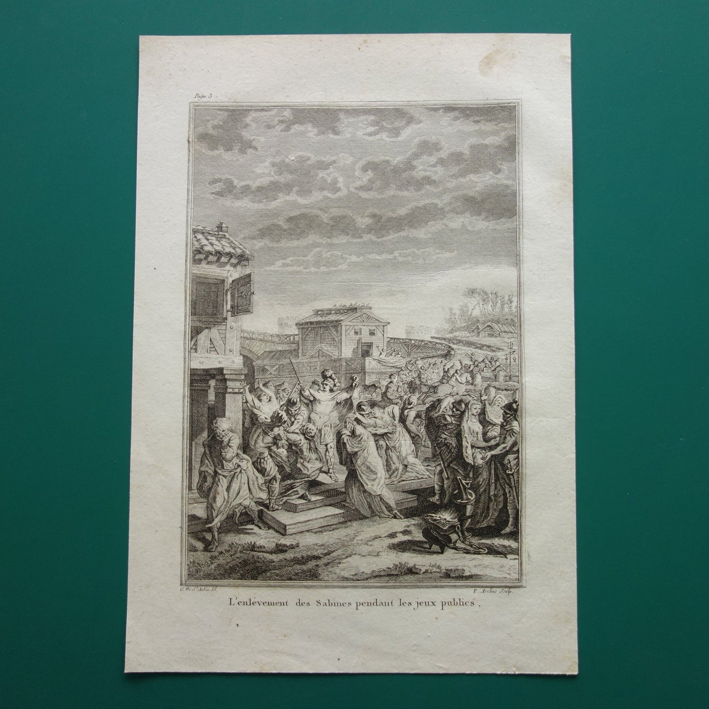 Sabijnse Maagdenroof oude prent uit 1798 Originele antieke illustratie Geschiedenis van Rome vintage print Romeinse Mythologie