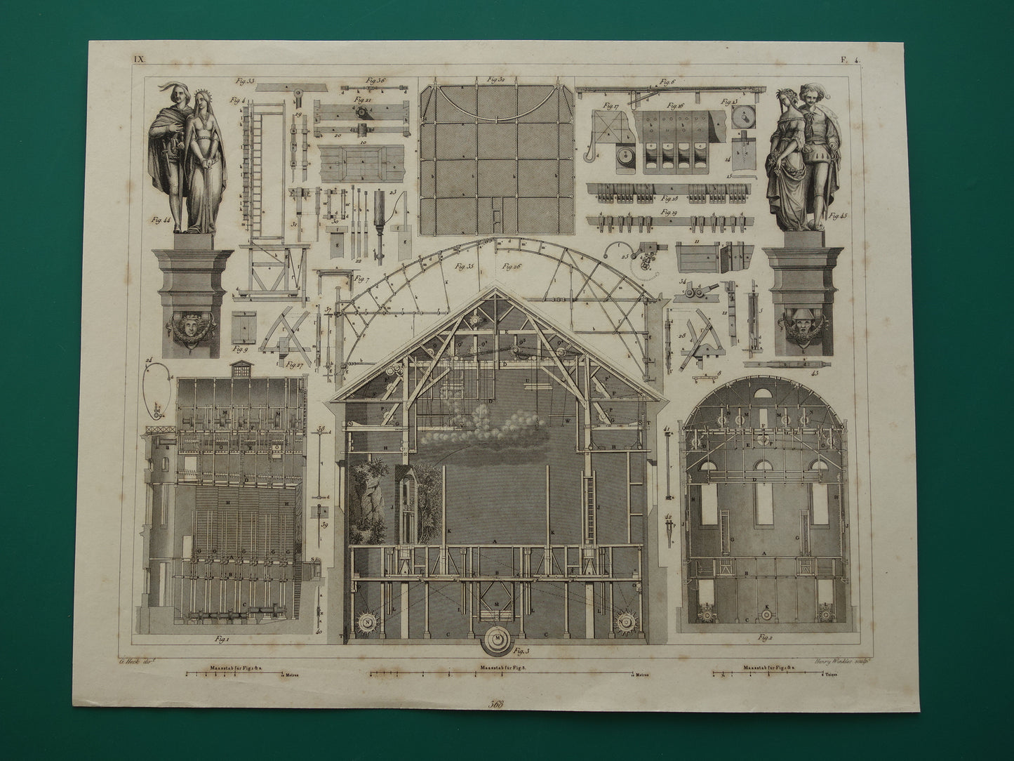oude theaters in Parijs muurdecoratie