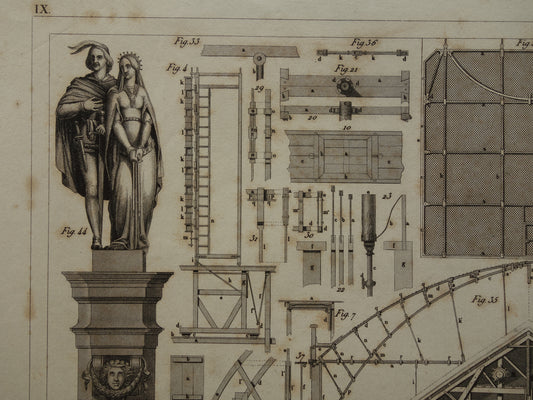 THEATER alter Druck über Theatertechnik original antike Illustration Paris La Gaité Bühnenbeleuchtung Backstage Vintage-Drucke