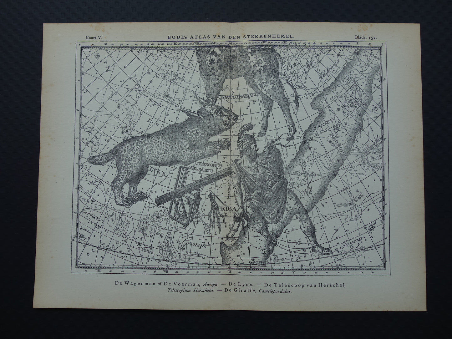 Antikes ASTRONOMIE-Druckset mit drei alten Sternenkartendrucken - Vintage Pegasus Auriga Boottes Astrologie-Konstellationsdrucke Nordhimmel