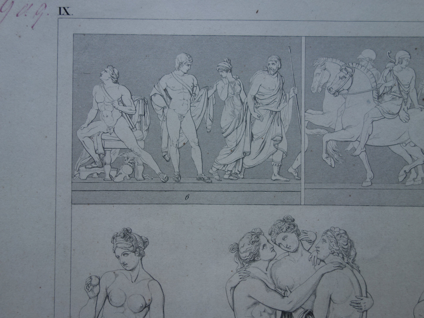 Bertel Thorvaldsen Oude prent kunstgeschiedenis Beeldhouwwerken Antonio Canova Originele antieke print Alexander fries Kunst Beeldhouwkunst vintage illustratie Beeldhouwer