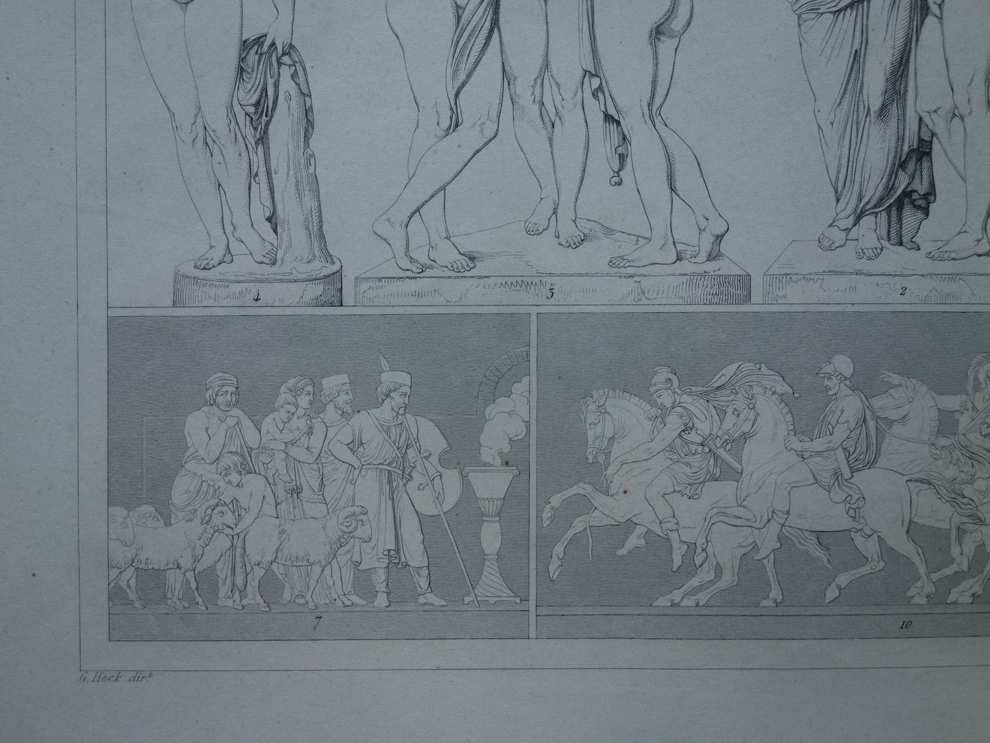 Bertel Thorvaldsen Oude prent kunstgeschiedenis Beeldhouwwerken Antonio Canova Originele antieke print Alexander fries Kunst Beeldhouwkunst vintage illustratie Beeldhouwer