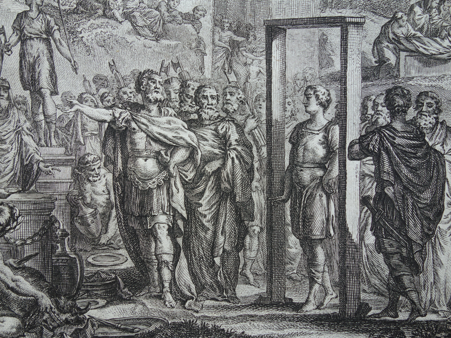 Publius Horatius Verbannen Geschiedenis van Rome Antieke prent Originele 200+ jaar oude illustratie Romeinse mythologie