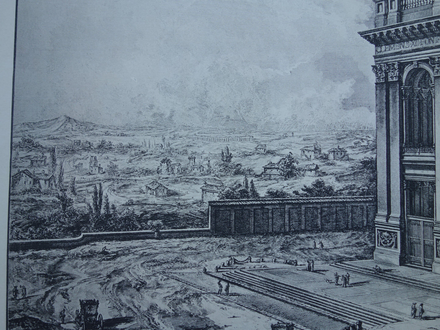 Oude Piranesi prent van Basiliek van Sint-Jan van Lateranen in Rome uit 1886 antieke facsimile uit Vedute di Roma vintage print Basilica San Giovanni in Laterano