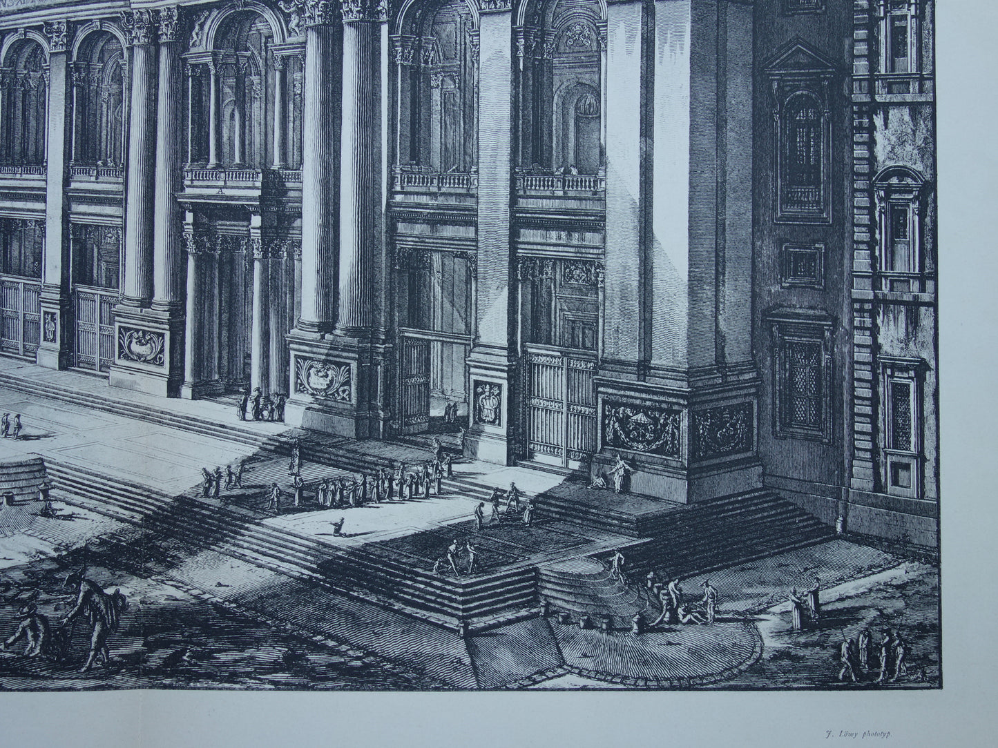 Oude Piranesi prent van Basiliek van Sint-Jan van Lateranen in Rome uit 1886 antieke facsimile uit Vedute di Roma vintage print Basilica San Giovanni in Laterano