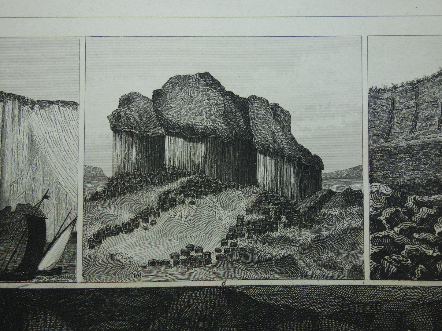 GEOLOGIE oude prent Originele 175+ jaar oude illustratie rotsformaties vintage prints