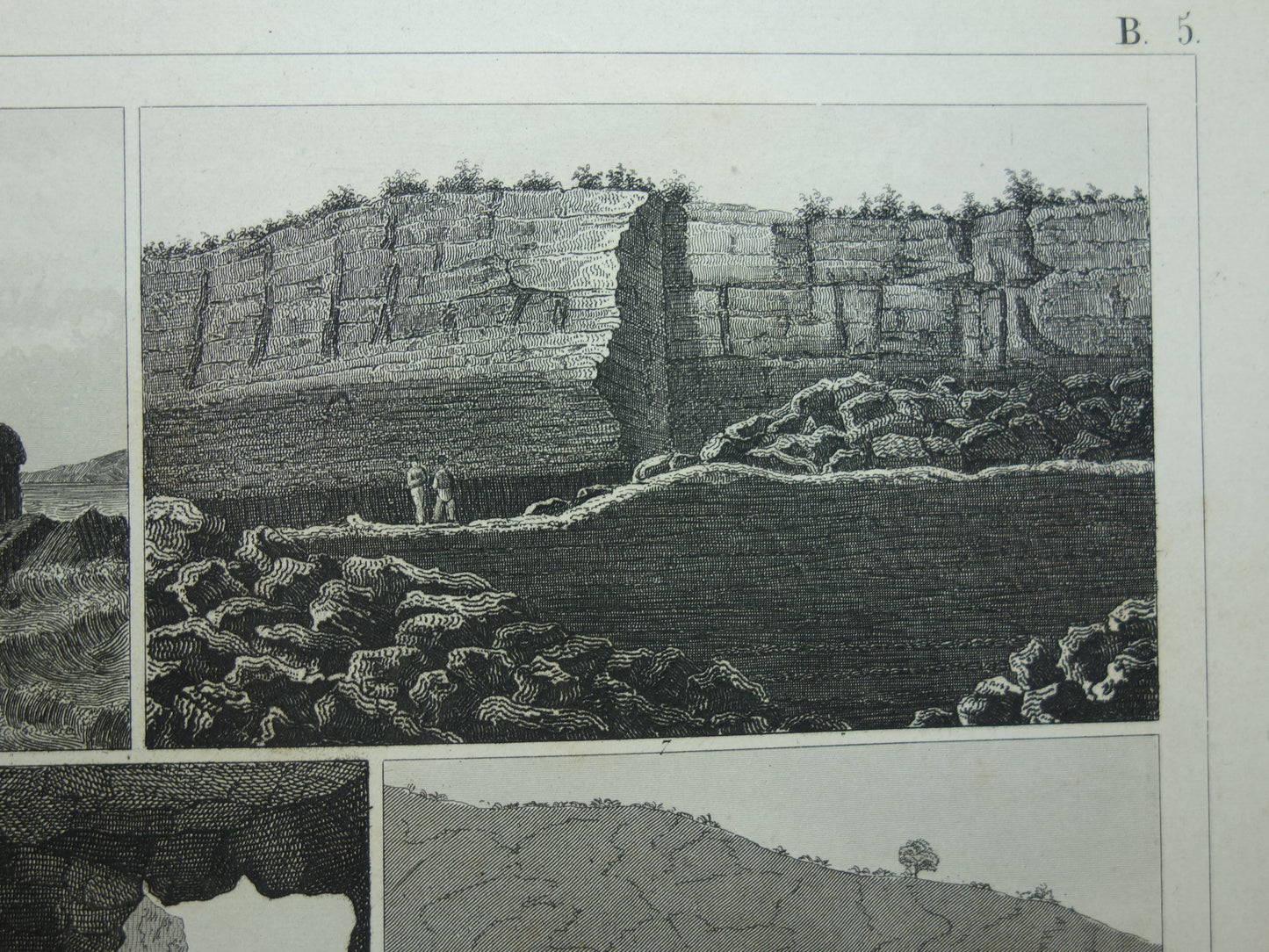 GEOLOGIE oude prent Originele 175+ jaar oude illustratie rotsformaties vintage prints