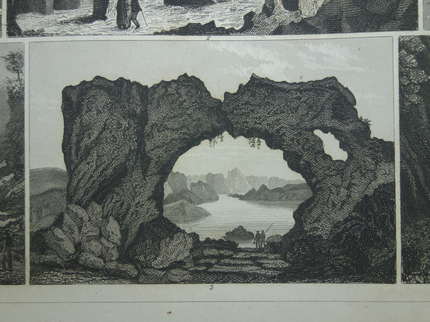 GEOLOGIE oude prent Originele 175+ jaar oude illustratie rotsformaties vintage prints