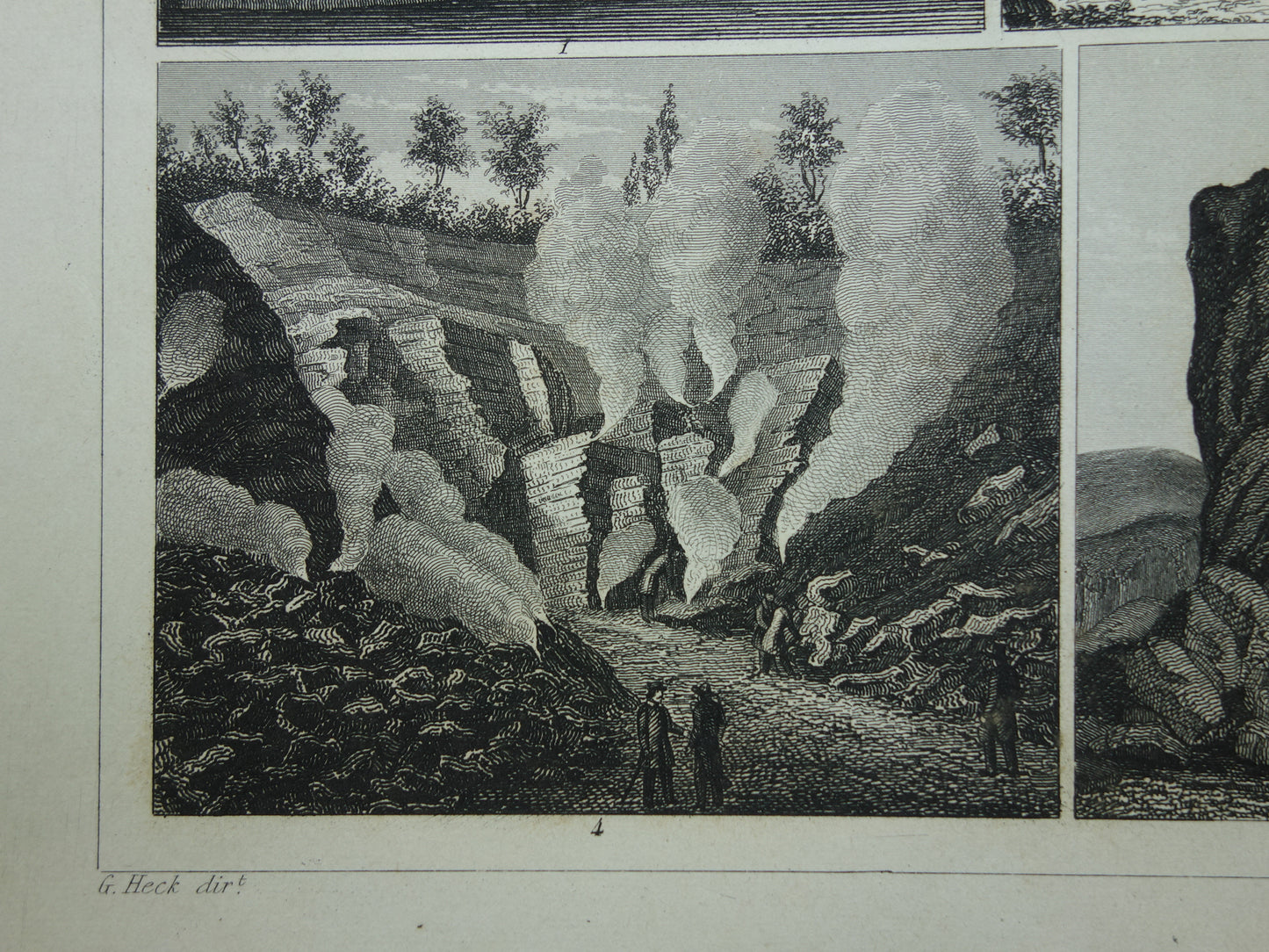 GEOLOGIE oude prent Originele 175+ jaar oude illustratie rotsformaties vintage prints