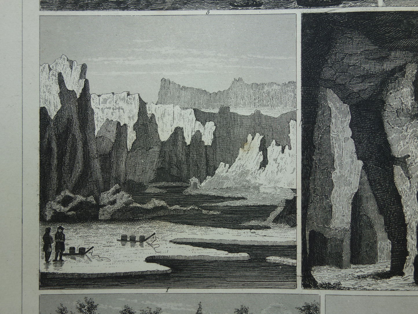 GEOLOGIE oude prent Originele 175+ jaar oude illustratie rotsformaties vintage prints