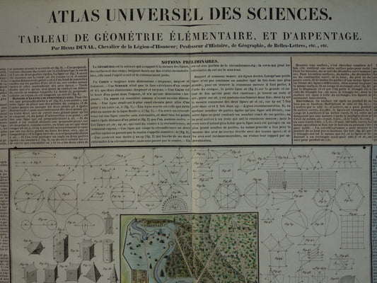 Tableau de geometrie elementaire, et d'arpentage. Henri Duval 1837
