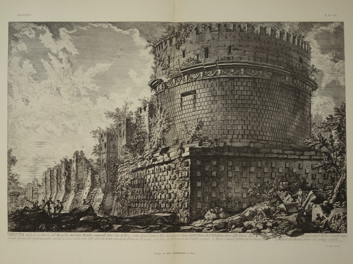 piranesi Veduta del Lato posteriore del mausoleo di Cecilia Metella