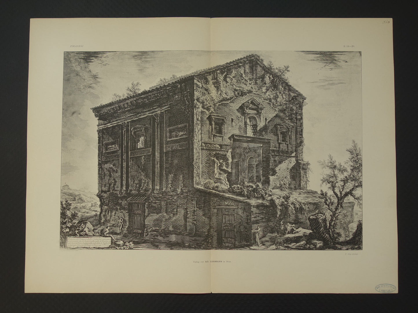 Veduta del Tempio delle Camene Pirnasi print from 1886