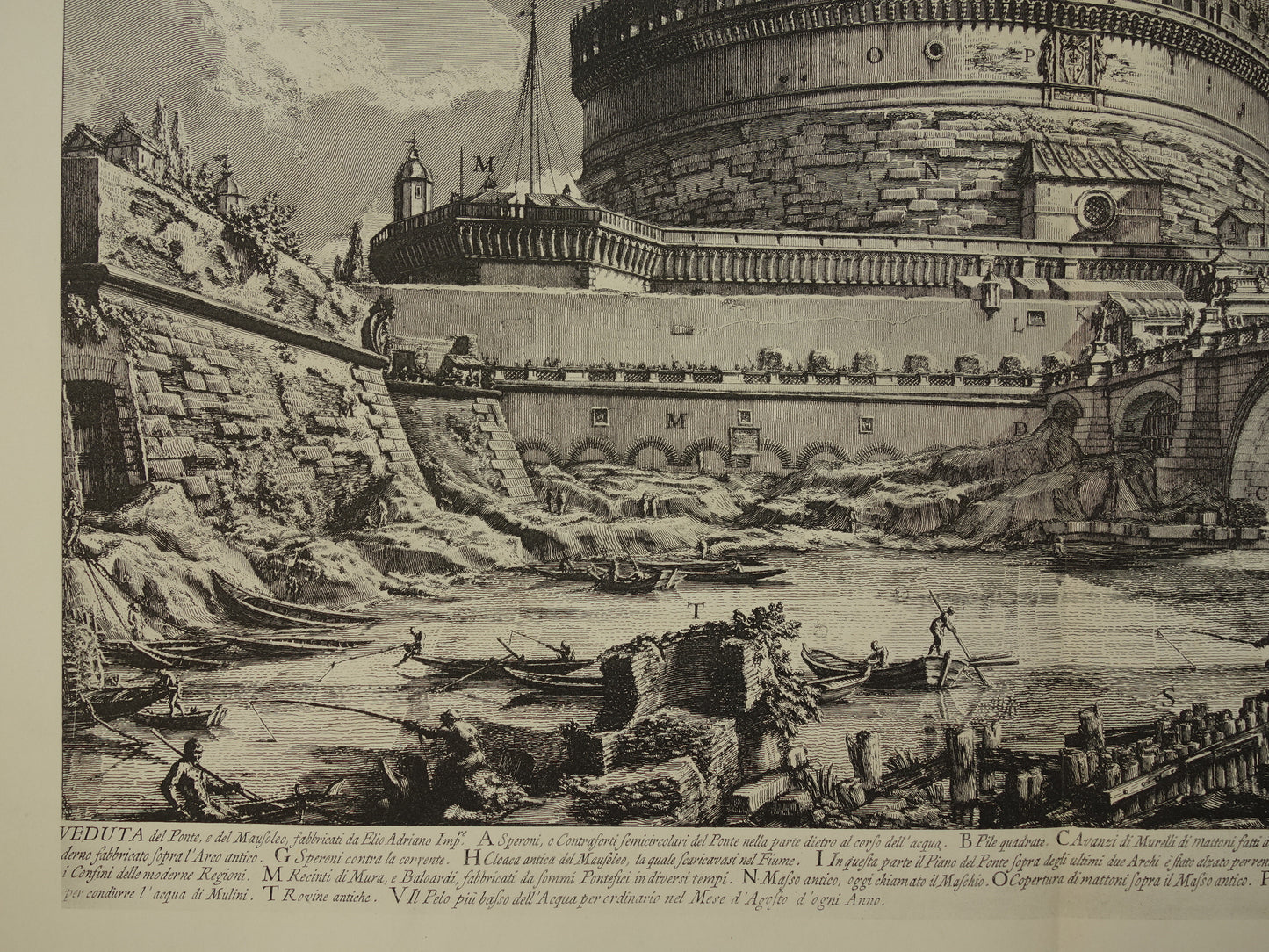 Veduta del Ponte, e del Mausoleo Piranesi