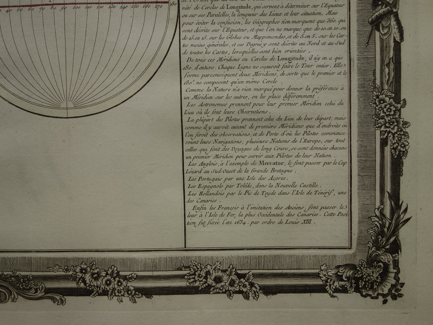 Set van twee oude prenten Geografie en Kartografie 1761 Grote originele antieke wetenschappelijke prent breedtegraad hoogtegraad vintage illustratie