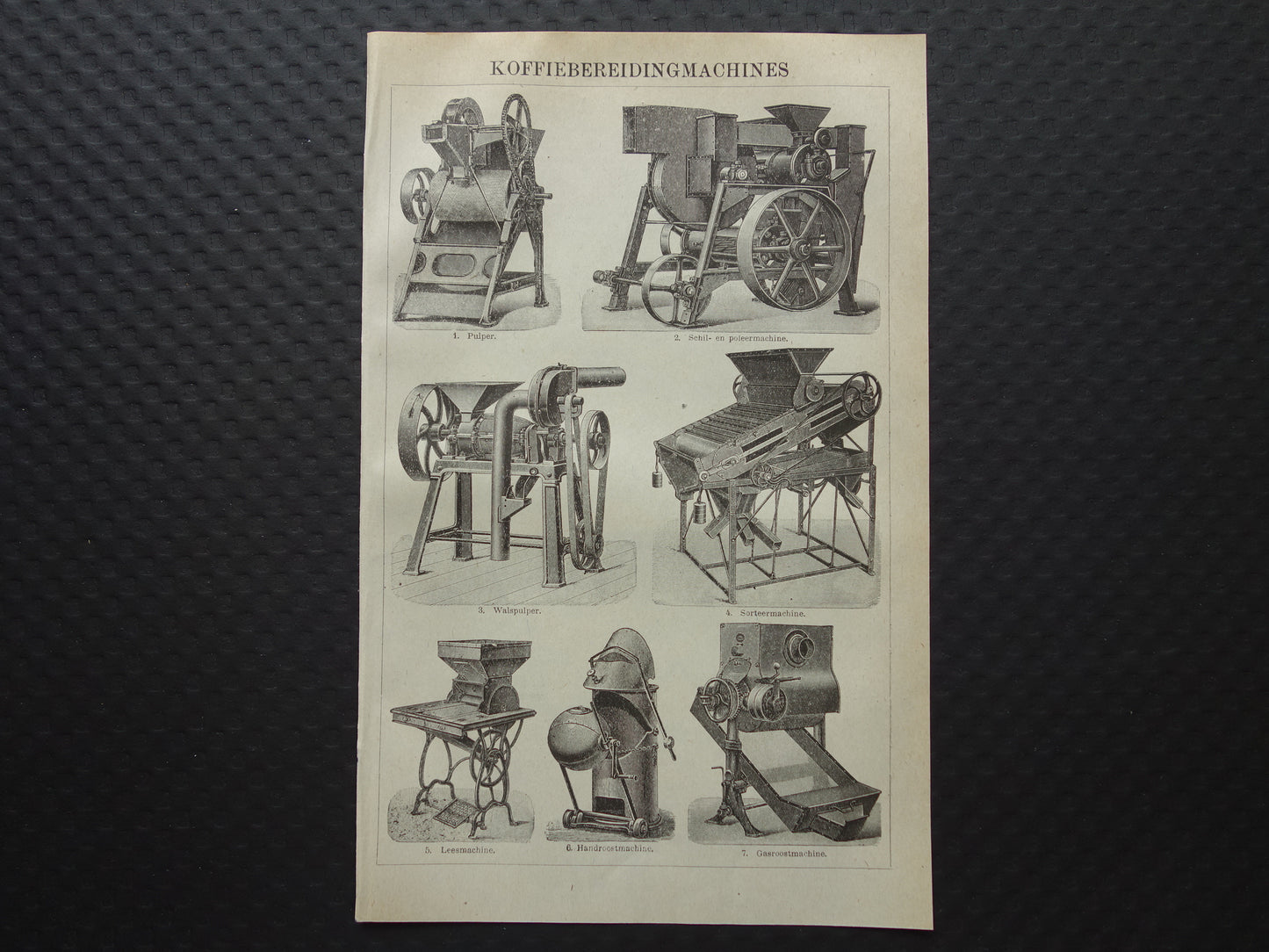 KOFFIE vintage print uit 1918 originele Nederlandse antieke prent koffieproductie Oude prints koffiebrander