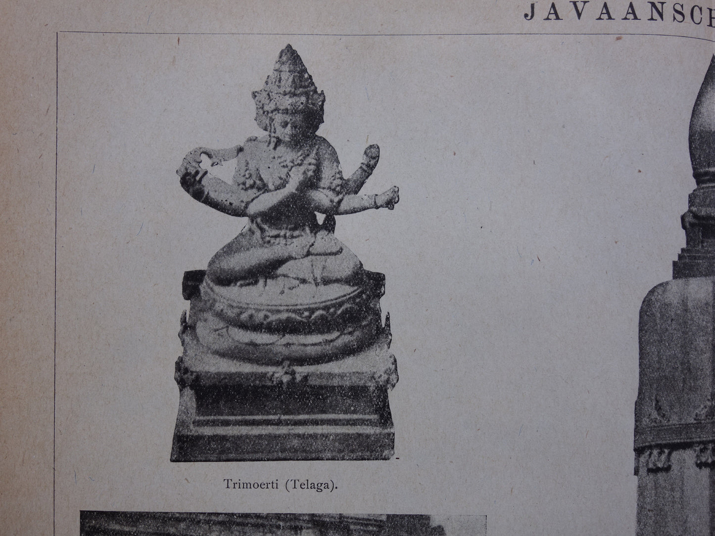 Java Indonesië oude prent van Indonesische / Javaanse kunst 1918 originele antieke Nederlandse illustratie Stoepa