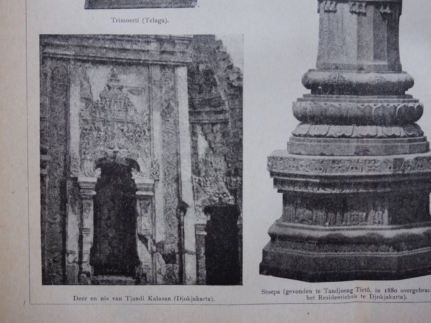 Java Indonesië oude prent van Indonesische / Javaanse kunst 1918 originele antieke Nederlandse illustratie Stoepa