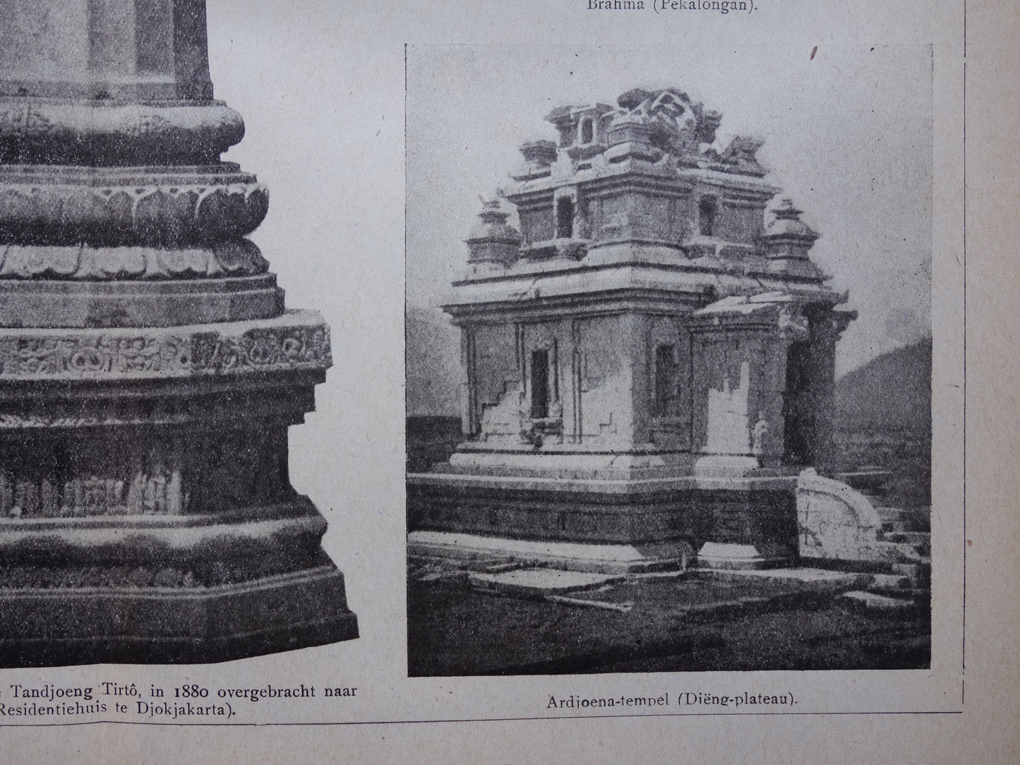 Java Indonesië oude prent van Indonesische / Javaanse kunst 1918 originele antieke Nederlandse illustratie Stoepa