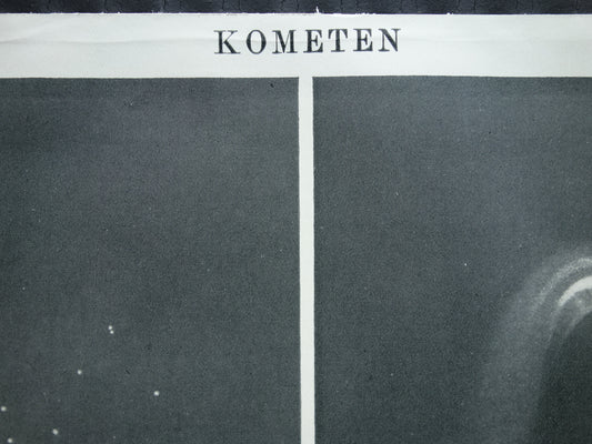 KOMETEN oude prent uit het jaar 1918 kleine originele antieke illustratie Komeet van Donati vintage