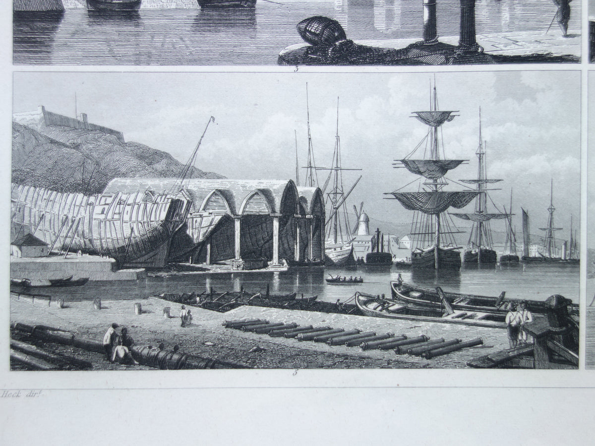175+ year old ship print antique maritime illustration dredger mast crane ship ships vintage prints