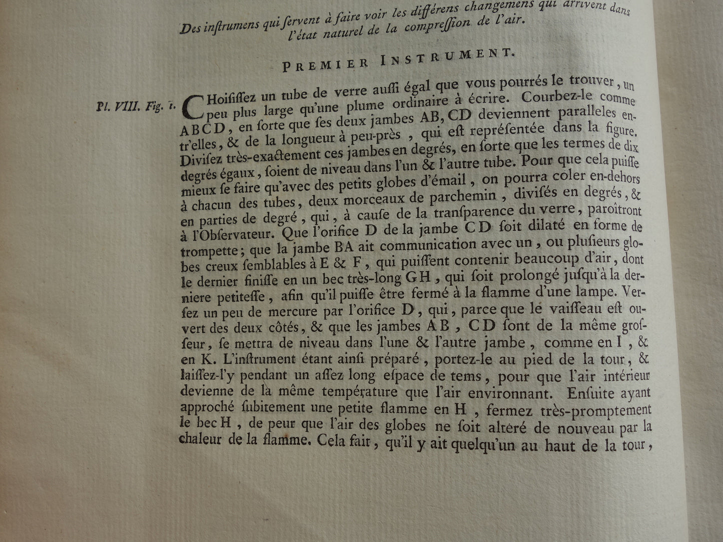 Oude prent natuurkunde luchtdruk 1755 originele antieke illustratie van experimenten in lab laboratorium over lucht