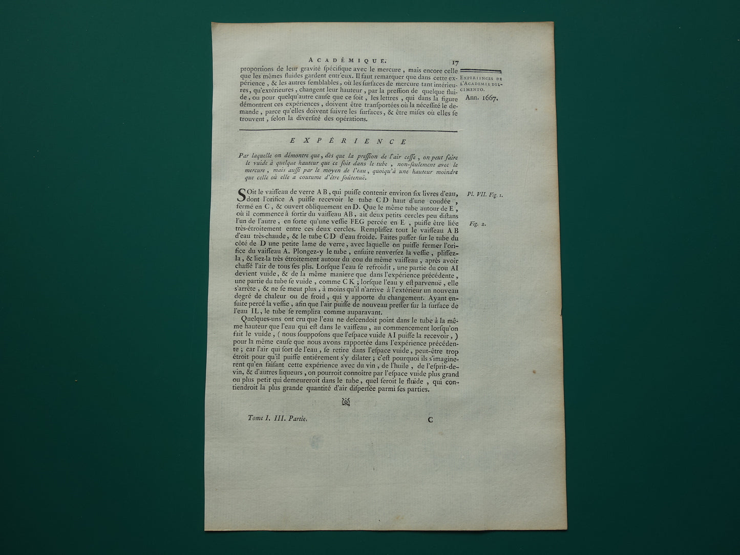 Oude prent natuurkunde luchtdruk 1755 originele antieke illustratie van experimenten in lab laboratorium over lucht