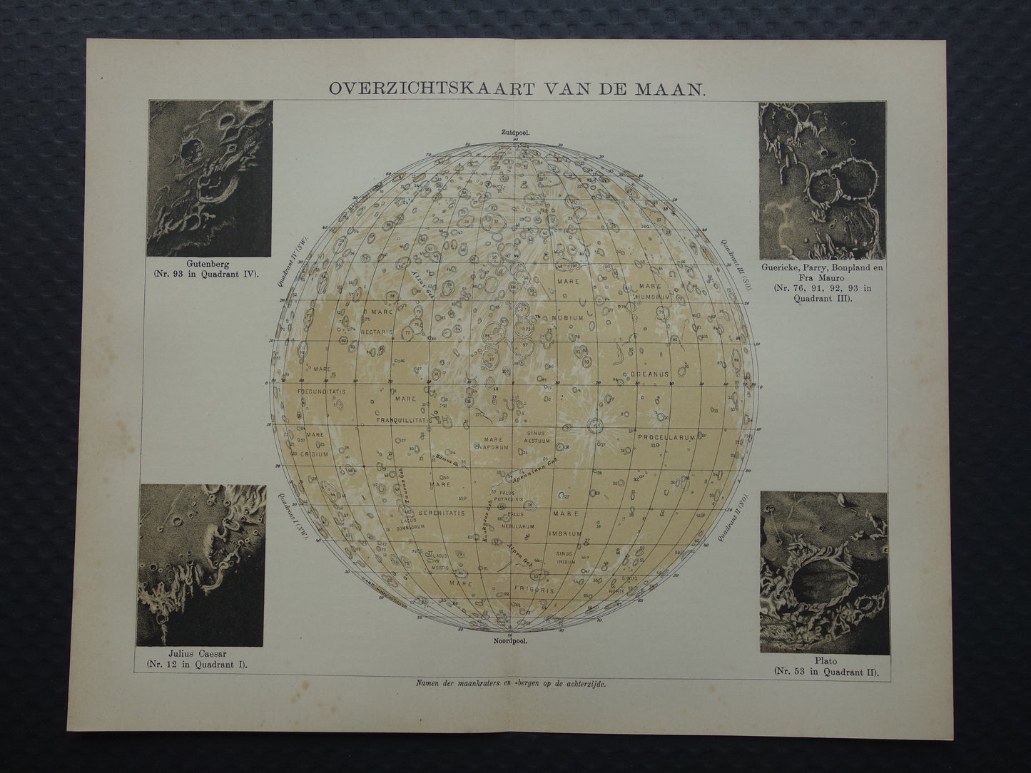 antique print of the moon