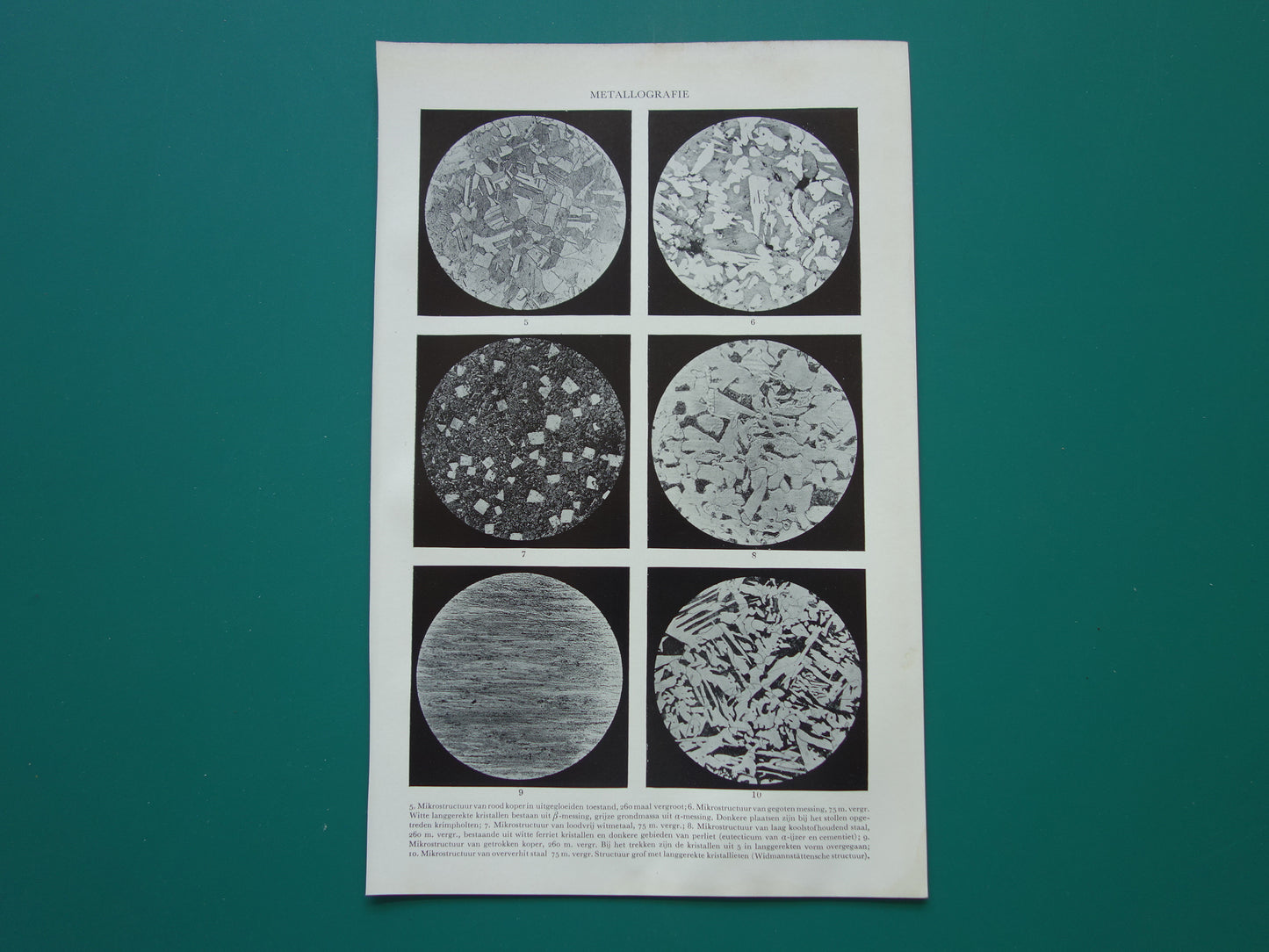 Metallografie oude prent uit 1937 illustratie van metaalonderzoek originele Nederlandse vintage print metaal