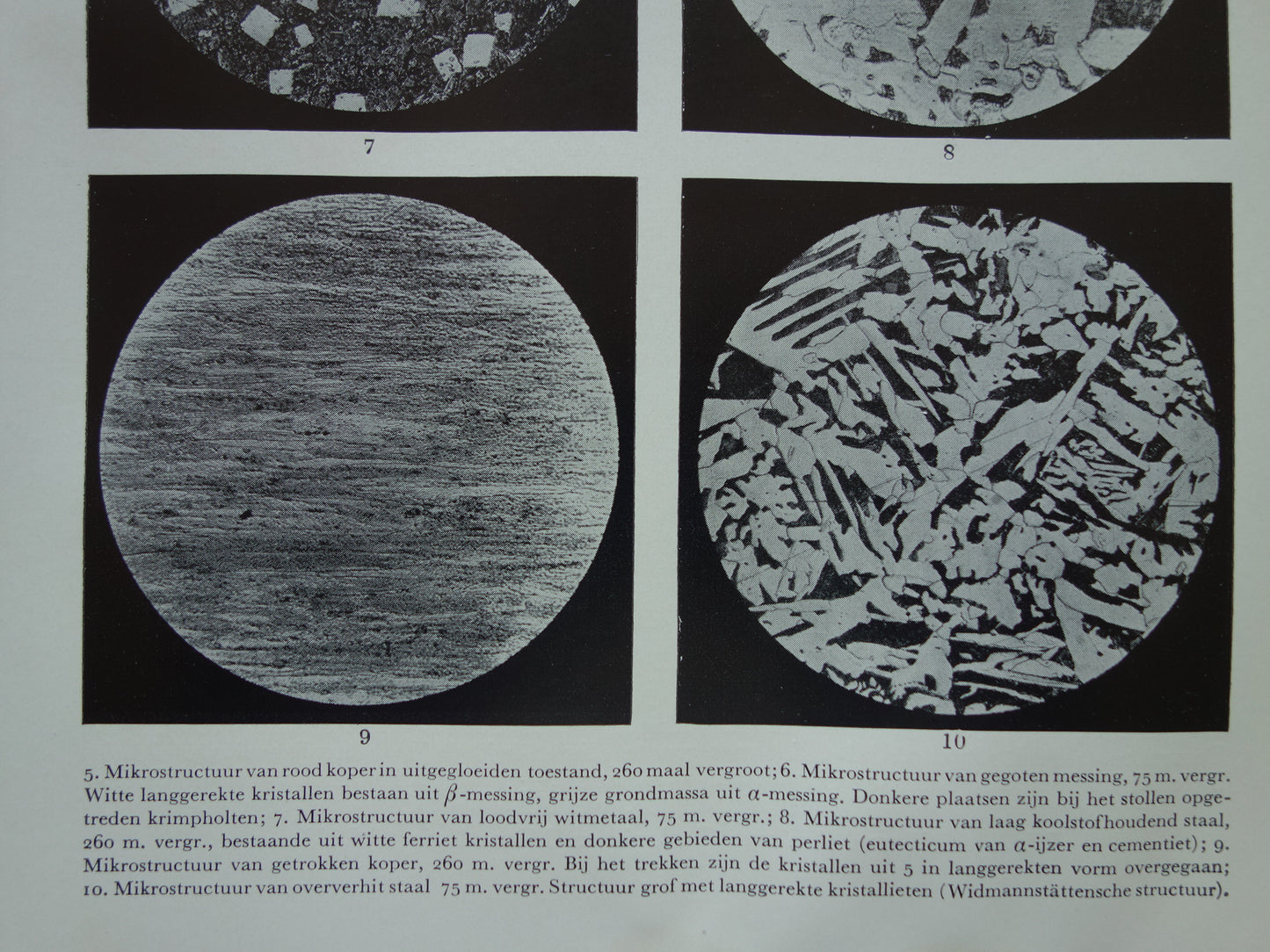 Metallografie oude prent uit 1937 illustratie van metaalonderzoek originele Nederlandse vintage print metaal