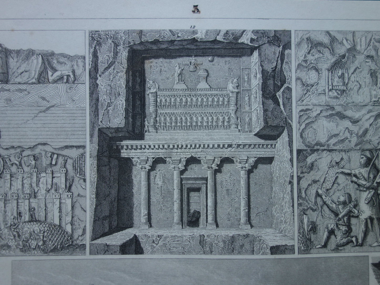 PERSEPOLIS Oude architectuur prent - 1849 originele antieke print Assyrische Perzische geschiedenis Nineve - vintage prints
