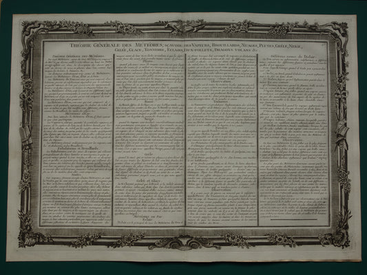 ASTRONOMIE-Druck-Set mit 3 passenden, über 260 Jahre alten französischen Astronomie-Textdrucken – große originale antike astronomische Gravur von 1761