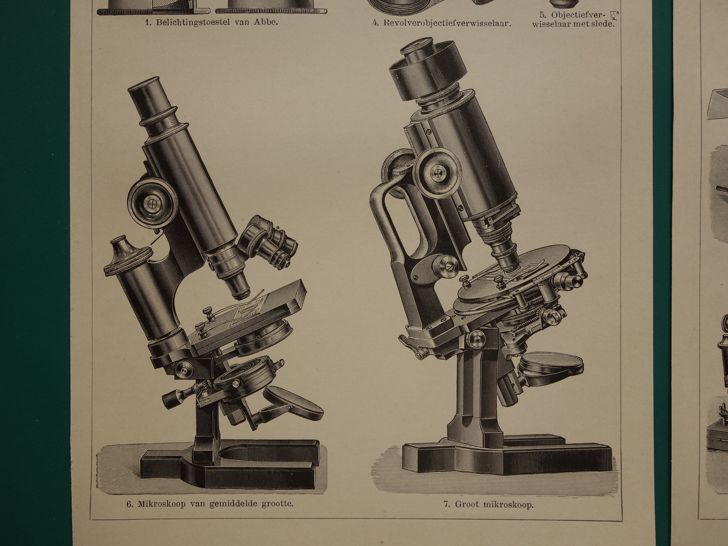 Mikroscoop oude wetenschap prent uit het jaar 1909 originele antieke illustratie Mikroscopen Set van 2 vintage prints