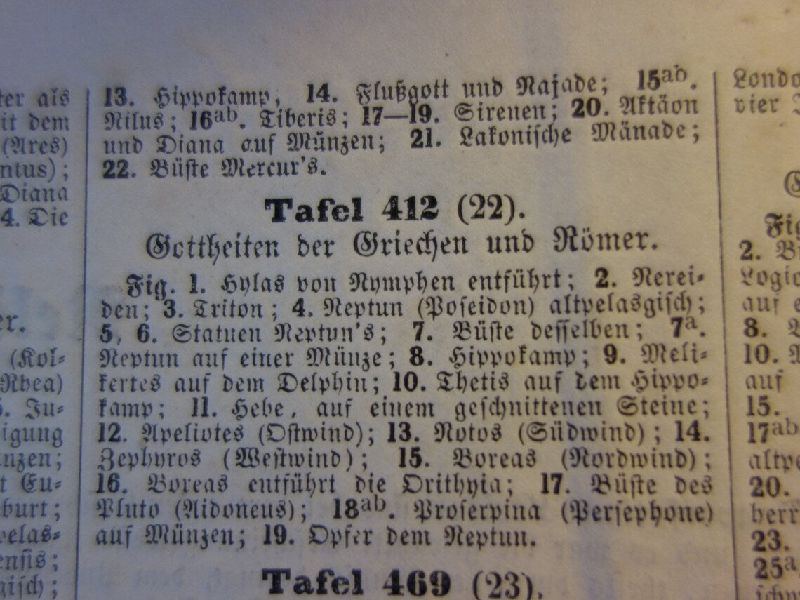 Griekse en Romeinse goden oude print Originele 175+ jaar oude illustratie God Sculpturen Diana Neptunus vintage religie prenten oudheid