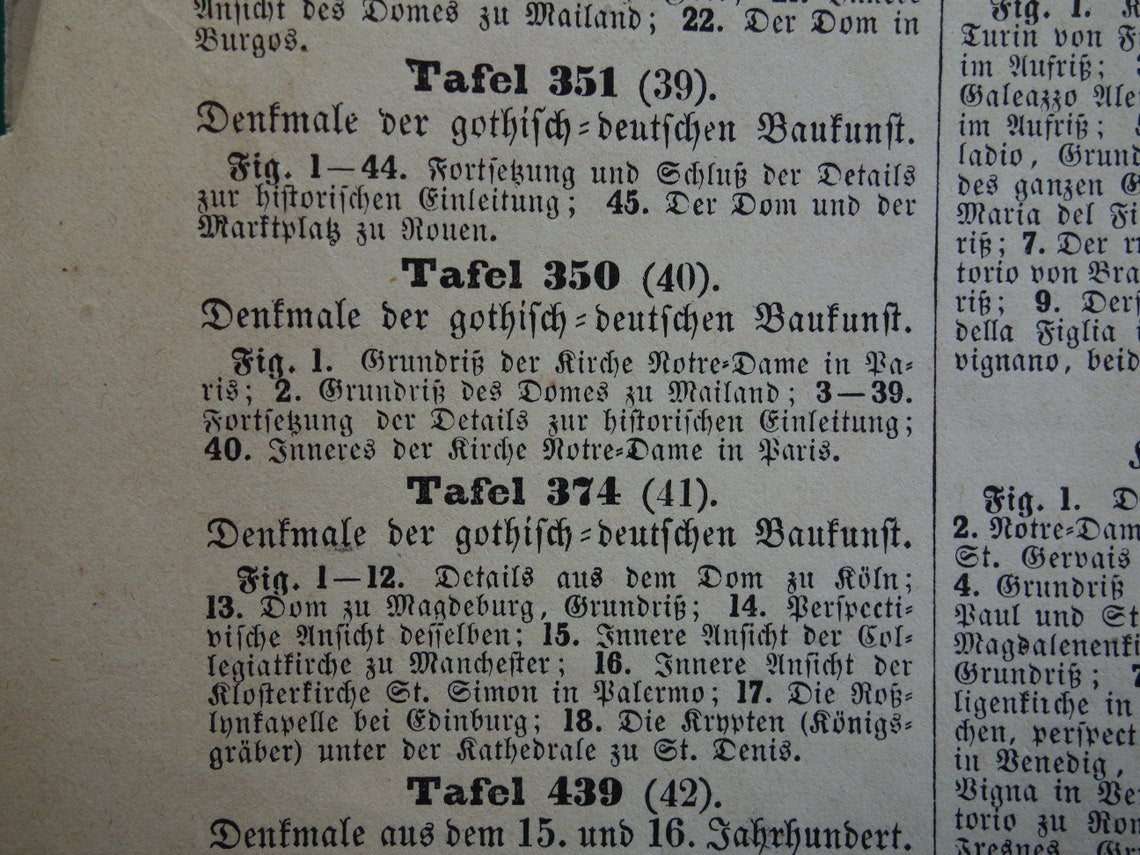 Notre-Dame Parijs Oude architectuur prent Originele antieke gravure bouwkunst 1849