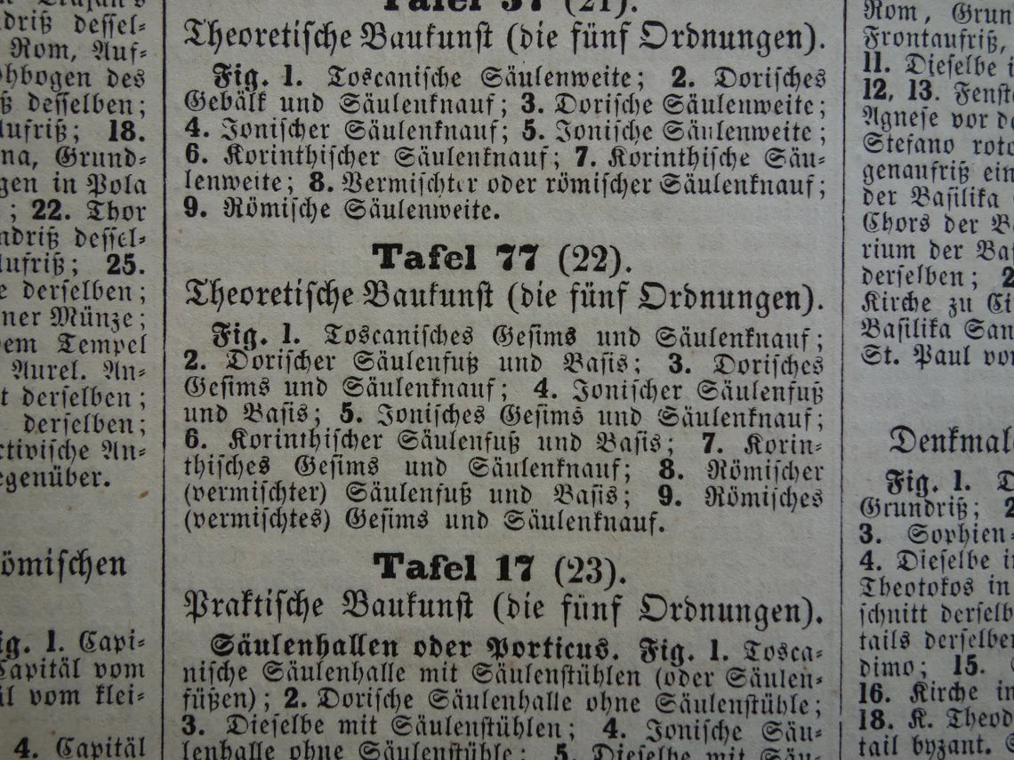 Classical Building Orders Ancient Architecture print set of 4 prints Greek Roman Building Order