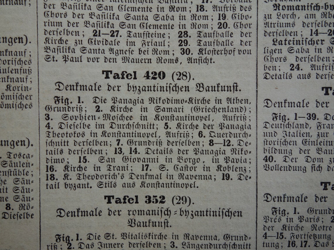 Byzantijnse architectuur antieke prent 175+ jaar oude illustratie van de Haga Sofia Panagia Kapnikarea kerk in Athene originele vintage gravure
