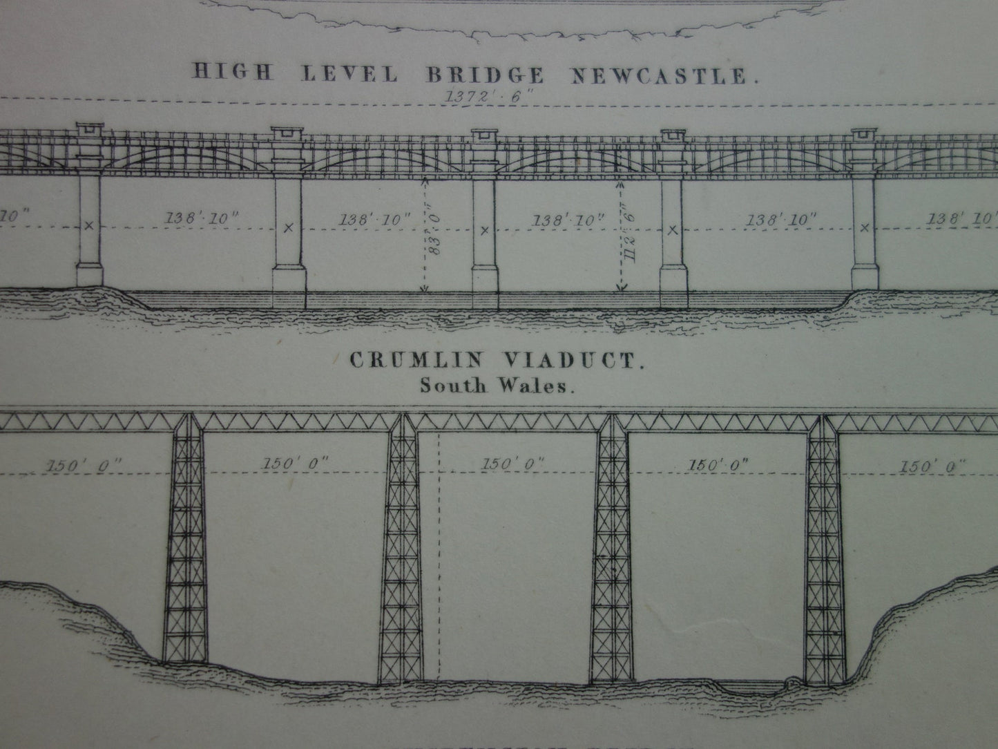 Crumlin Viaduct Wales antique print