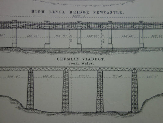 Crumlin Viaduct Wales antique print