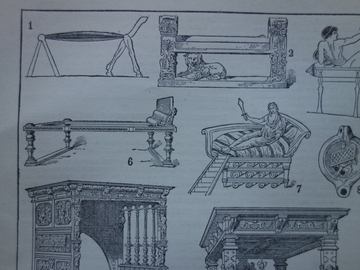 BEDS Vintage print history of the bed original antique illustration sleeping design design bed image old print