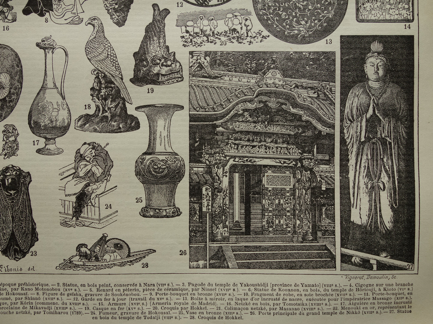 Japan Vintage print van Japanse Kunst Design originele antieke prent Japanse stijl oude illustratie prints