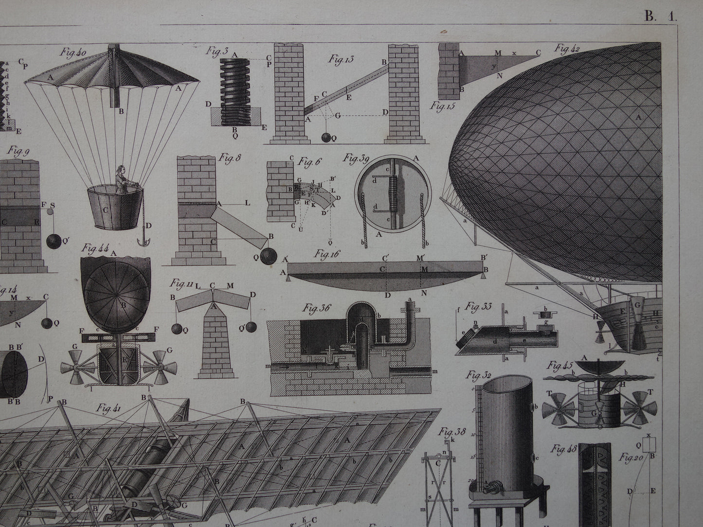 170+ jaar oude wetenschap prent originele antieke illustratie luchtvaart Henson flying machine luchtballon vliegtuig vintage print